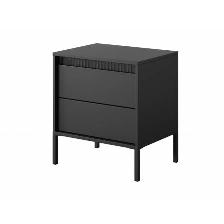 Czarny stolik nocny z szufladami SONEO